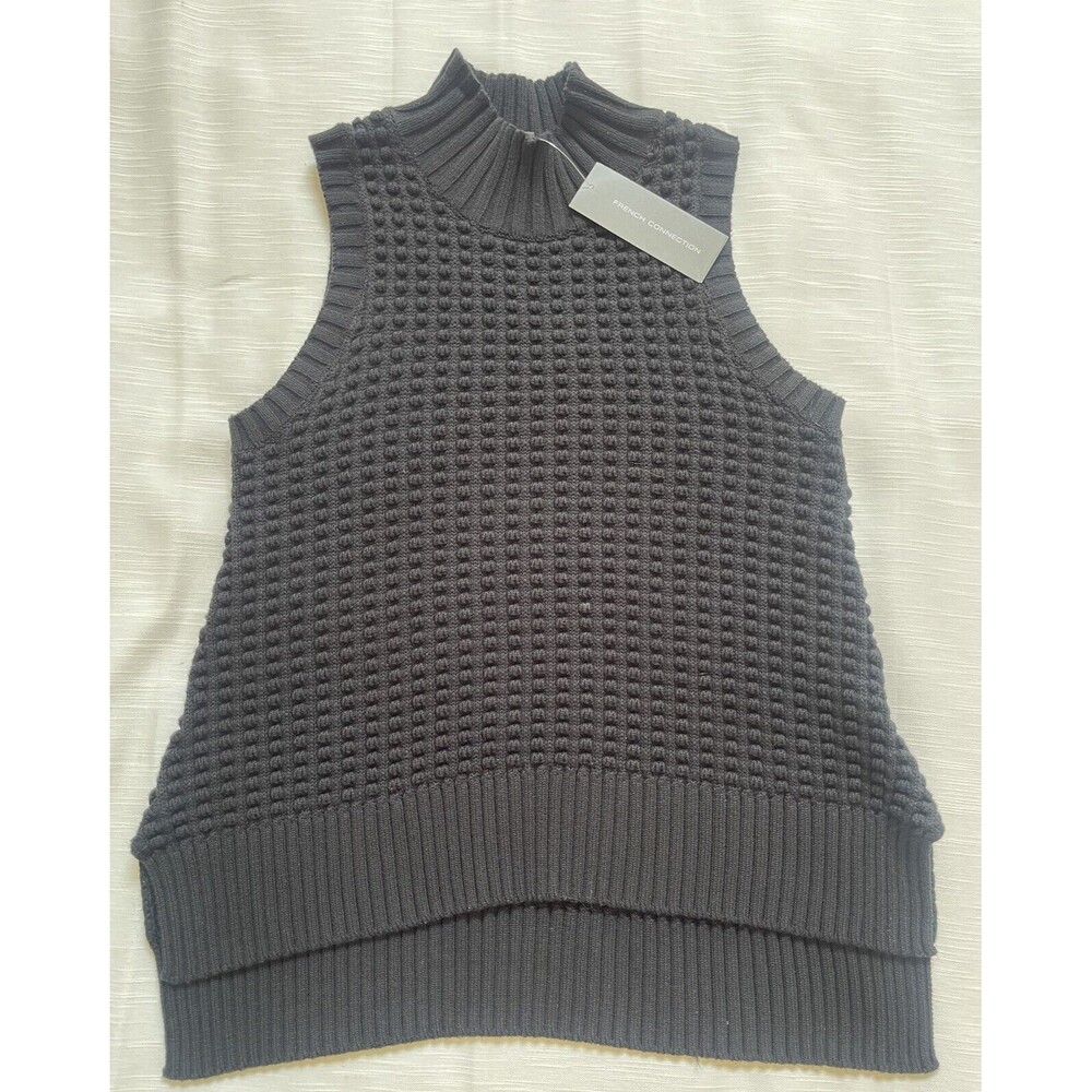 French Connection Mozart Popcorn Sweater In Black Sz Med New - Picture 2 of 8
